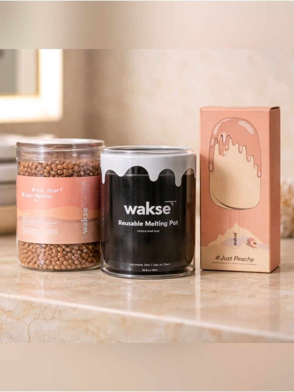 Wakse Just Peachy Hair Removal Kit NIB #BEA21